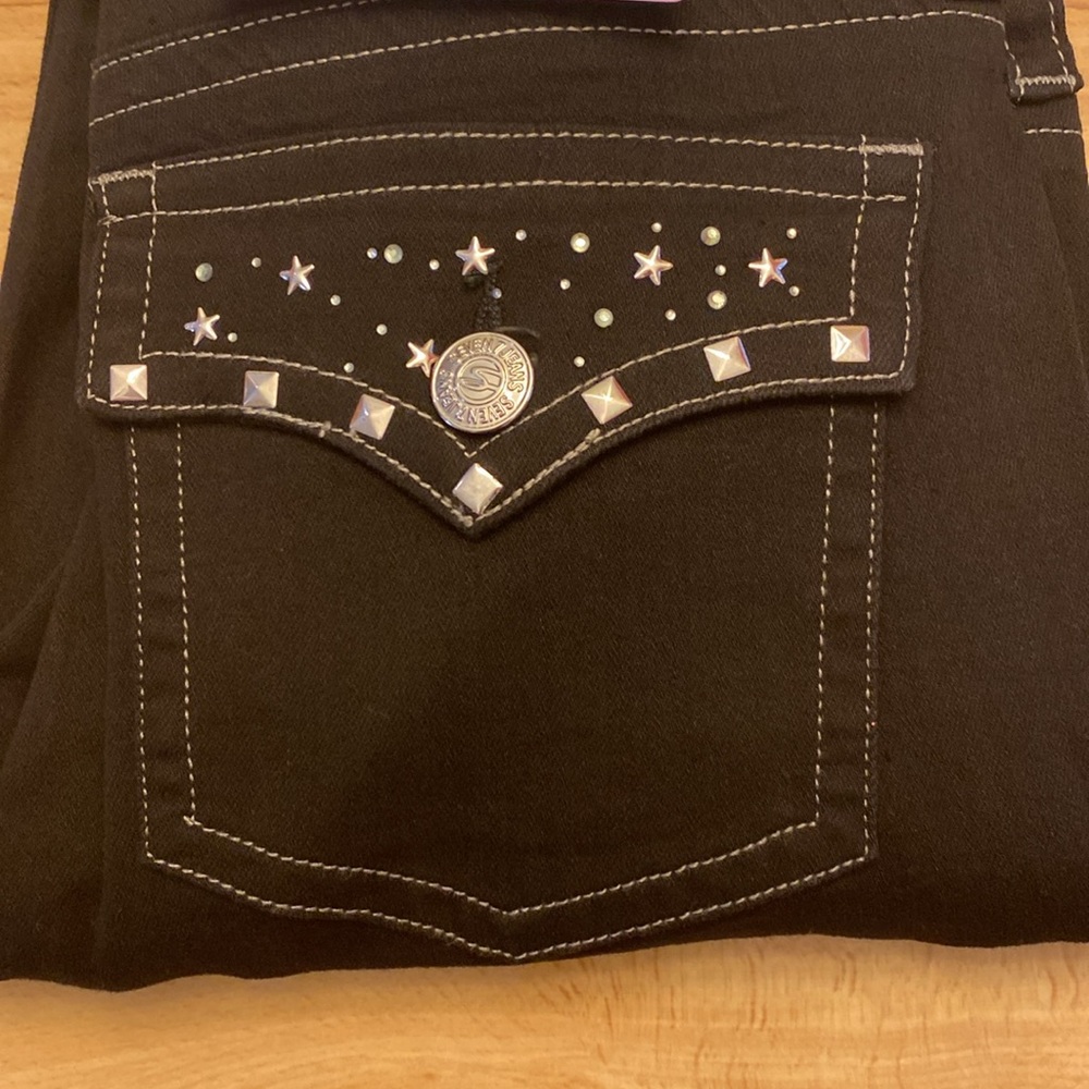 Seven7 Starlette Skinny Mid Rise Women’s Black Jeans NWT - Picture 3 of 5